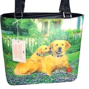 Lab/Golden Retriever Bucket Style Handbag, Bring Bling Around The Collars, NWT